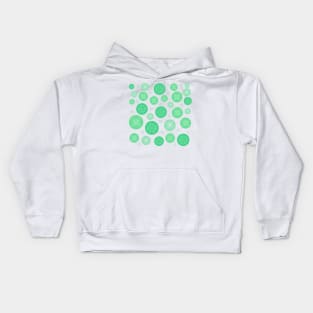 Round green snowflakes pattern Kids Hoodie